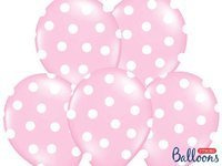 Balony 30 cm. Kropki, Pastel Baby Pink, 1 op./50 szt