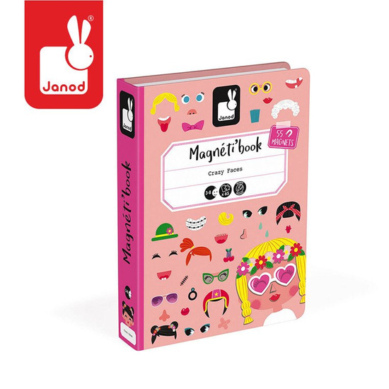 Magnetyczna układanka Śmieszne buzie Dziewczynka Magnetibook JANOD