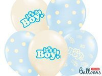 Balony 30 cm, It's a Boy, Pastel Mix, 1 op./6 szt.