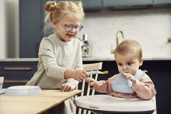 BABYBJORN - Prezentowy zestaw obiadowy - Powder Blue