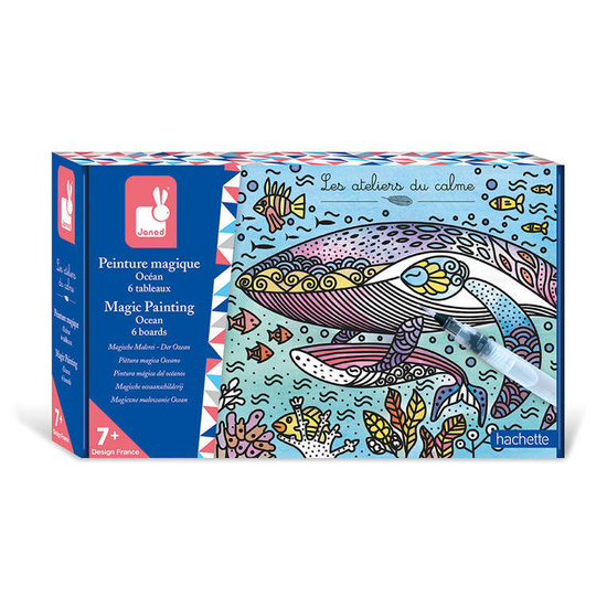 Zestaw kreatywny Magiczne kolorowanki wodne Ocean 7+, Janod