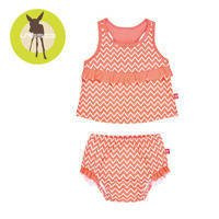 Kostium do pływania dwuczęściowy z wkładką Zigzag peach, UV 50+