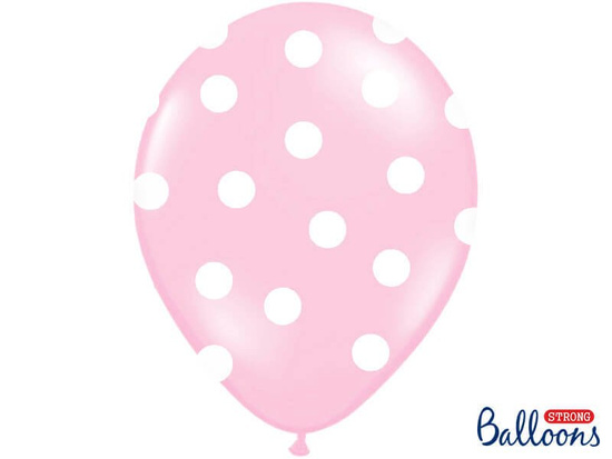 Balony 30 cm. Kropki, Pastel Baby Pink, 1 op./50 szt
