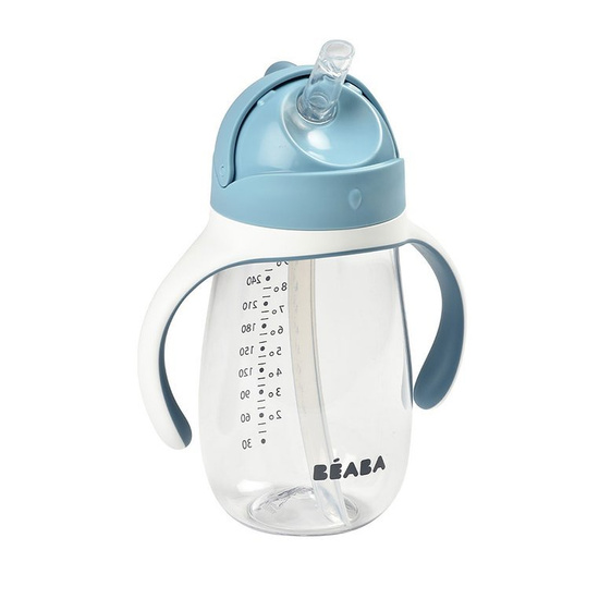 Butelka - kubek niekapek tritanowa ze słomką 300 ml windy blue, 8 m+, Beaba 