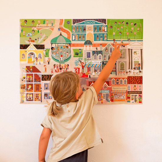 Plakat z naklejkami Apli Kids - Miasto