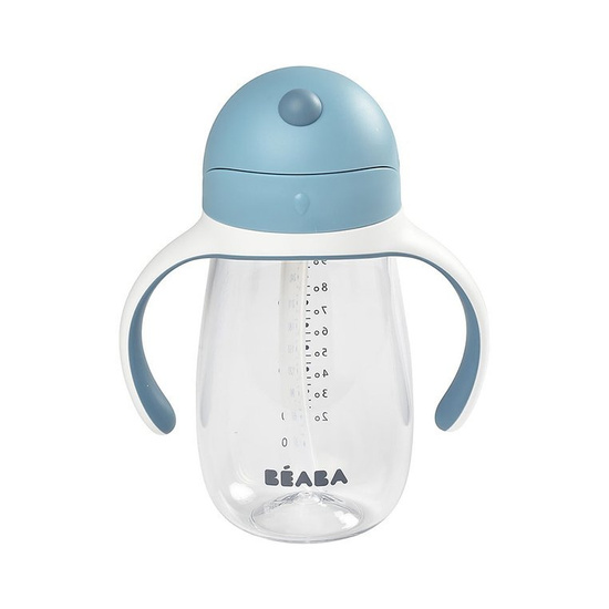 Butelka - kubek niekapek tritanowa ze słomką 300 ml windy blue, 8 m+, Beaba 