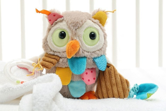 SIGIKID Przytulanka aktywizująca Sówka z gryzakiem, grzechotką, wibracją i szeleszczącą folią 6m+ PlayQ