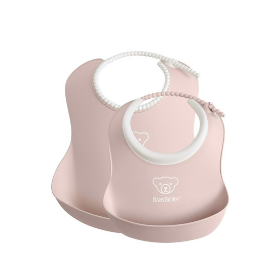 BABYBJORN - zestaw śliniaków mały i duży Powder Pink