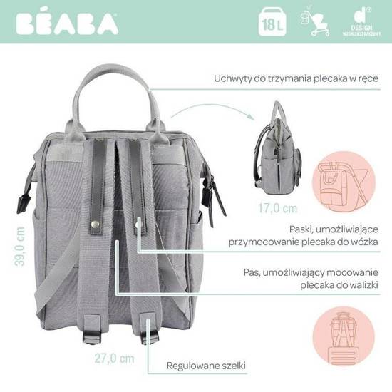Beaba Torba plecak dla mamy Wellington heather grey