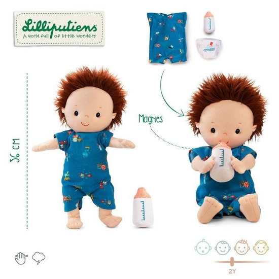 Duża materiałowa lalka dzidziuś Noa 36 cm 2 lata , LILLIPUTIENS