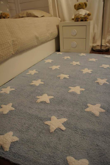 Dywan do prania w pralce Blue Stars White, Lorena Canals 120 x 160 cm