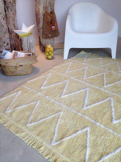 Dywan do prania w pralce Hippy Yellow, Lorena Canals 120 x 160 cm