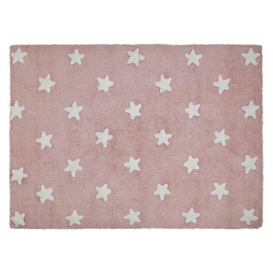 Dywan do prania w pralce Pink Stars White, Lorena Canals 120 x 160 cm