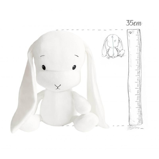 EFFIKI Królik Effik biały, białe uszy (M) 35 cm