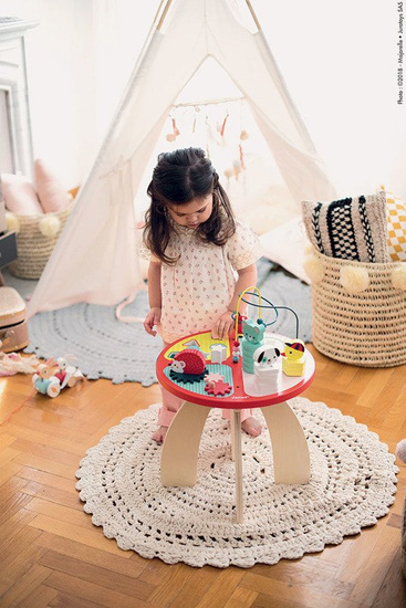 JANOD Stolik edukacyjny duży drewniany Baby Forest
