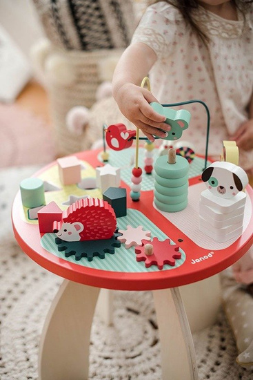 JANOD Stolik edukacyjny duży drewniany Baby Forest