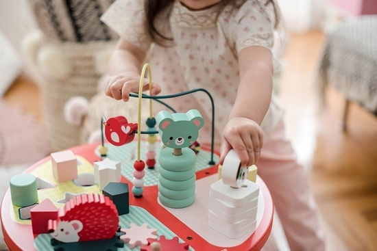 JANOD Stolik edukacyjny duży drewniany Baby Forest