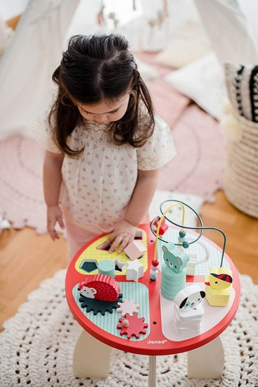 JANOD Stolik edukacyjny duży drewniany Baby Forest