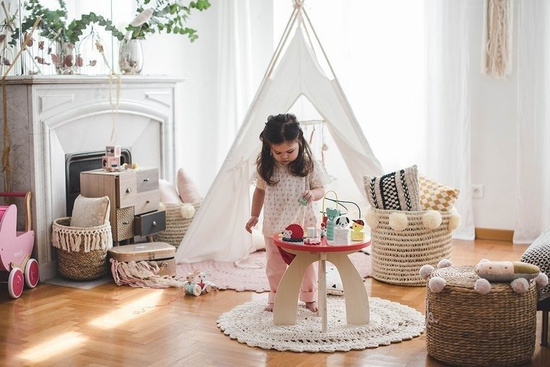 JANOD Stolik edukacyjny duży drewniany Baby Forest