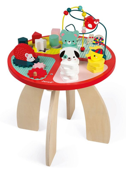JANOD Stolik edukacyjny duży drewniany Baby Forest
