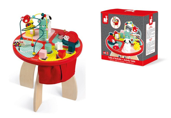 JANOD Stolik edukacyjny duży drewniany Baby Forest