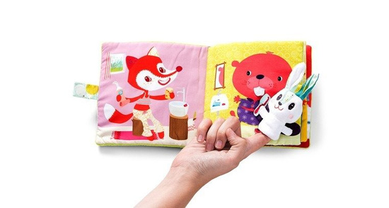 Książeczka z mini-pacynką wielofunkcyjna Królik dentysta 9m+, LILLIPUTIENS 