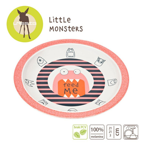 Lassig Talerz Little Monster koral