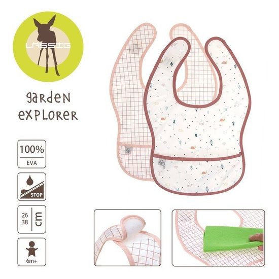 Lassig Zestaw śliniaków wodoodpornych 6 m+ Garden Explorer Ślimak 2 szt.