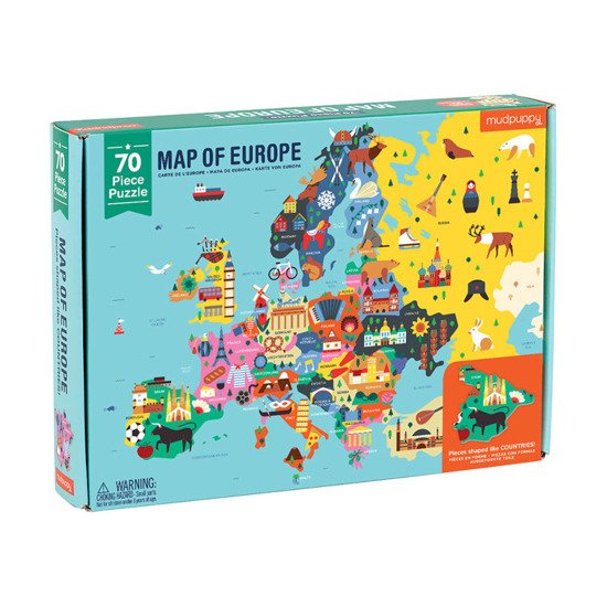 Mudpuppy Puzzle Mapa Europy z elementami w kształcie państw  5+