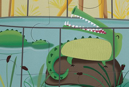 Puzzle sensoryczne 20 elementów Wycieczka do ZOO, Janod