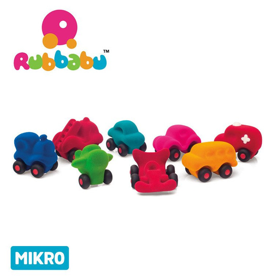 Rubbabu Zestaw 8 sensorycznych mikro - pojazdów 