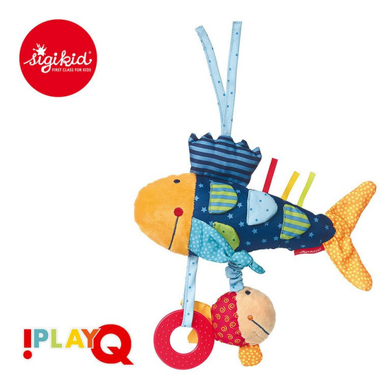 SIGIKID Przytulanka aktywizująca Rybka z gryzakiem, grzechotką, piszczałką, wibracją i szeleszczącą folią 6m+ PlayQ 